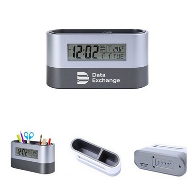 Multifunctional Alarm Clock w/ Pen Holder