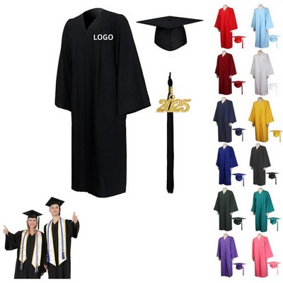 Grad Season Adult Matte Graduation Gown Cap Tassel Set 2025