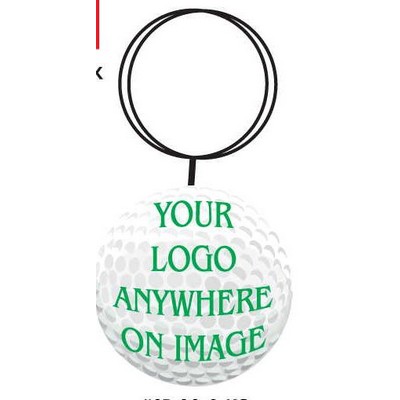 Golf Ball Key Chain w/Clear Mirrored Back (3 Square Inch)