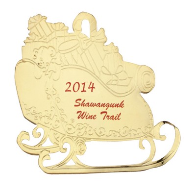 Sleigh Festive Holiday Ornament with Color Trim