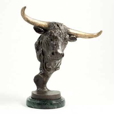 Bull Bust Sculpture