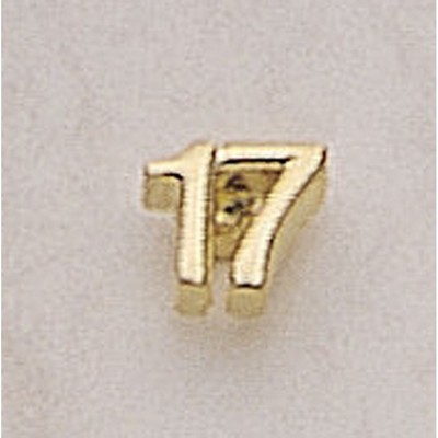 17 (numeral) Marken Design Cast Lapel Pin (3/8")