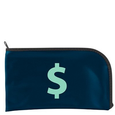 10½"x5½" Laminated Nylon Curved Zipper Bank Bag