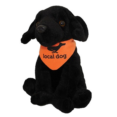 8" Sitting Beanie Bandana Black Dog