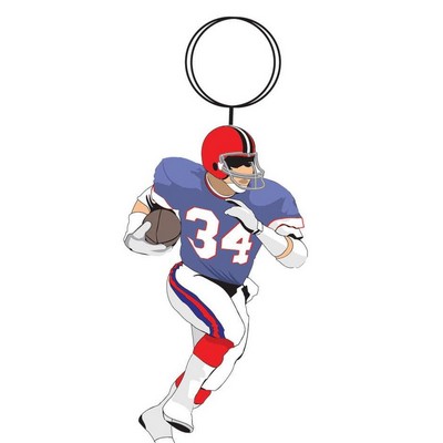 Football Player Key Chain w/Clear Mirrored Back (12 Square Inch)