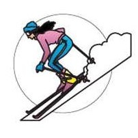 Female Skier Lapel Pin