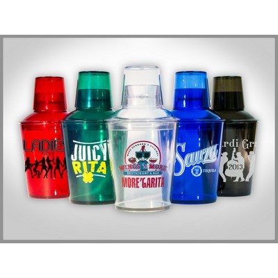 18 Oz. Plastic Cocktail Shaker Set - Imprinted