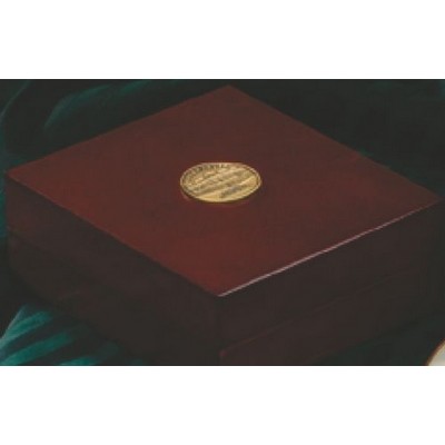 Rosewood Finish CD Box with Custom Medal