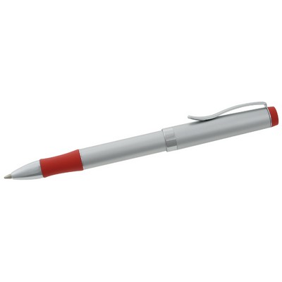 Satin Pearl Ballpoint Pen w/Red Grip