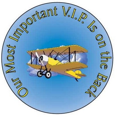 Yellow Bi-Plane Round Hand Mirror (2½" Diameter)