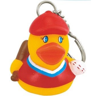 Rubber Patriotic Baseball Duck Keychain©