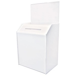 Large White Ballot Box (8.5"x15"x6")