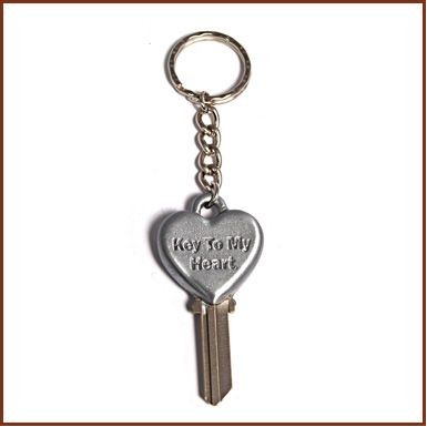 1-1/4" Heart Brushed Finish House Key