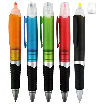 Madison T Highlighter/Pen Combination w/ Translucent Barrel