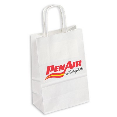 White Kraft Paper Shopping Bag (5.25"x8.5"x3.25")