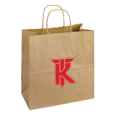 Recycled Tan Kraft Paper Shopping Bag (13"x7"x13")