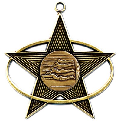 Stock All-Star 3" Medal- Swimming Male