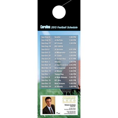 Carolina Pro Football Schedule Door Hanger (4"x11")