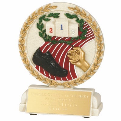 Cast Stone Medal Track Trophy