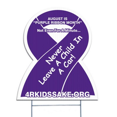 Remembrance Ribbon Corrugated Vinyl Die Cut Yard Sign (23"x20")