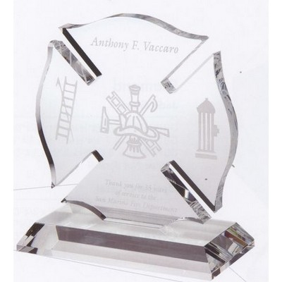 Maltese Cross Optical Crystal Award