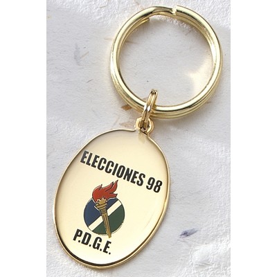 Small Oval Silk Screened Key Tag