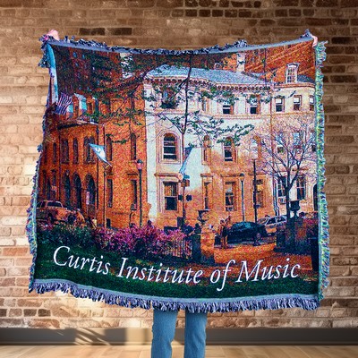 Custom Woven Photo Tapestry Throw Blanket, Size L (25 minimum)