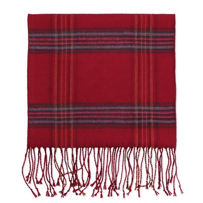 Red Plaid Bamboo Muffler Scarf