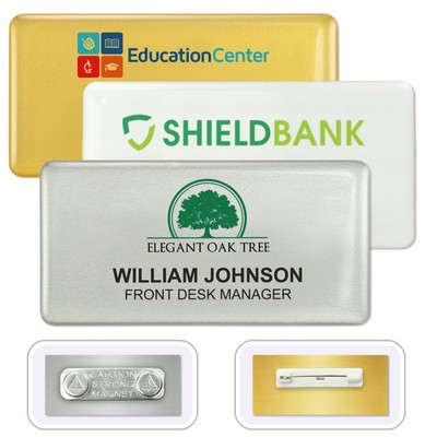 DigiLine PVC Name Badges, pin fastener, 1.5" x 3"