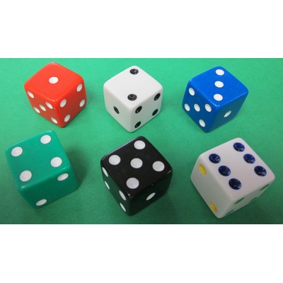 Dice, Standard w/ Drilled Spots (19 mm - 3/4")