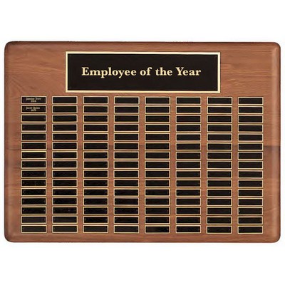 Elliptical Edge Walnut Wood Plaque w/120 Name Plates (22"x30")