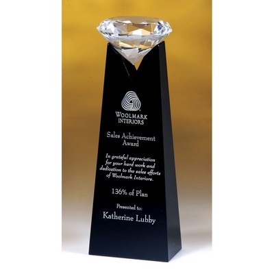 Illusion Diamond Tower Optic Crystal Award (3½"x10")