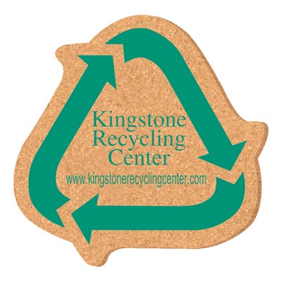 5" X 5" Recycle Shape Sign Solid Cork Coasters