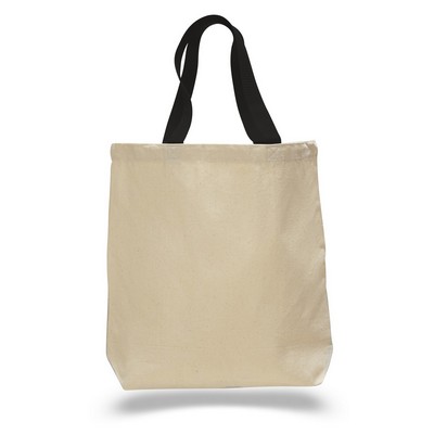 12 Oz. Natural Canvas Promo Bag w/ Bottom Gusset - Blank (15"x15"x3")