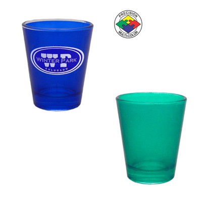 1.5 Oz. Green Shot Glass with Clear Bottom - Dishwasher Resistant - Precision Spot Color