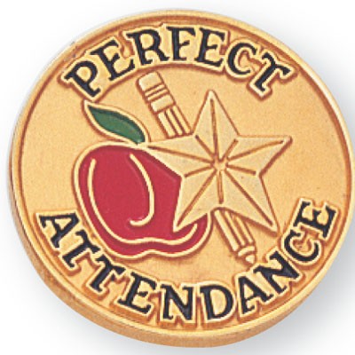 ¾" Perfect Attendance Pin