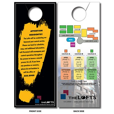 Door Hanger - 4x10 UV-Coated (1S) with Slit - 10 pt.