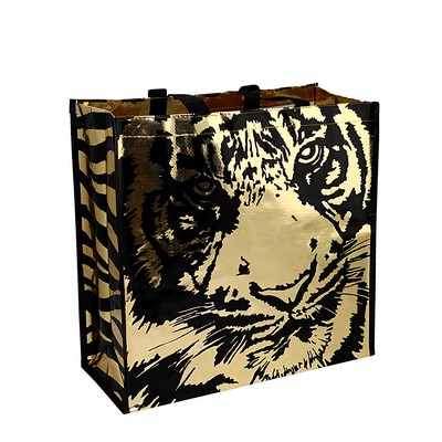 Laminated Metallic Gold Tote Bag 15"x16"x5"