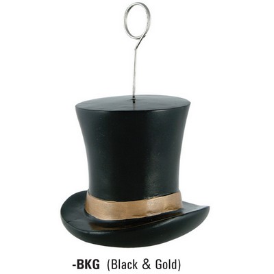 Black & Gold Top Hat Photo/Balloon Holder