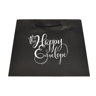 Inverted Trapezoid Matte Black Paper Euro Tote (12.5/16"x5.25"x11")