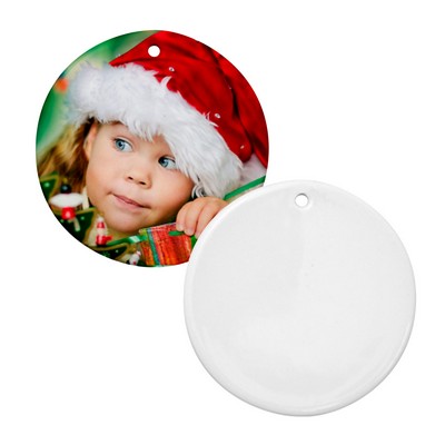 3" Round Christmas Ornament w/ Hole