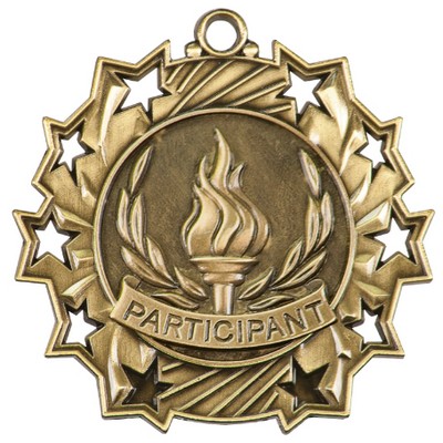 Ten Star Participant Medal - 2-1/4"