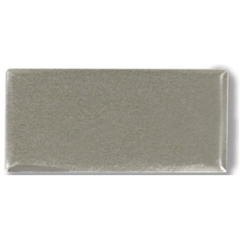 Silver Steel Beveled Blank Metal Badge (3"x1½")