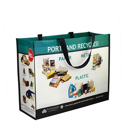 Custom Full-Color Double Laminated Non-Woven Recycling Bag 19"x15"x7"