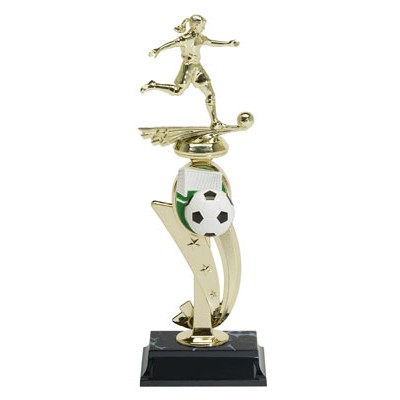 Gold Standard Soccer Trophy Female 13" Tall