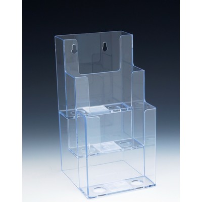 3 Tier Wall Mount/Countertop Brochure Holder for Trifold Literature (Up to 4 3/8" W)