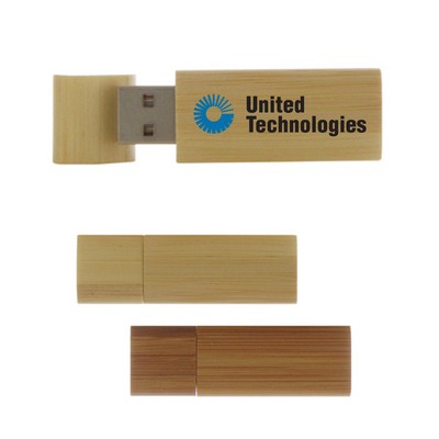 16GB Bamboo Wood USB Flash Drive w/Removable Cap