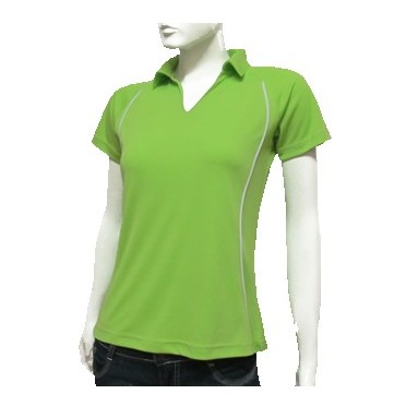 Women's CoolTech V-Neck Polo Shirt w/Piping Accent