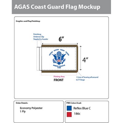 Coast Guard Antenna Flags 4x6 inch