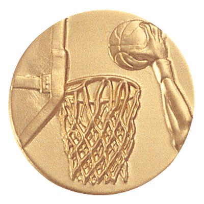 1" Basketball General Stamped Medallion Disc